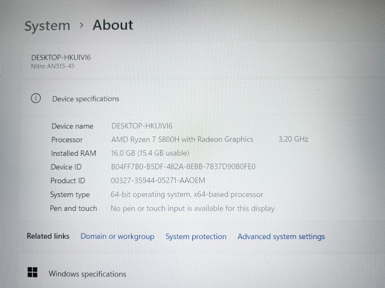 Acer Nitro AN515-45 Ryzen 7 M.2 512 สภาพสวย จอสวย แบตนาน ราคาถูกใจ รูปที่ 3
