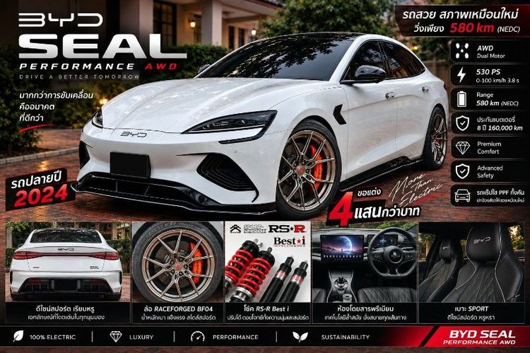 รถ BYD Seal Performance AWD สี ขาว