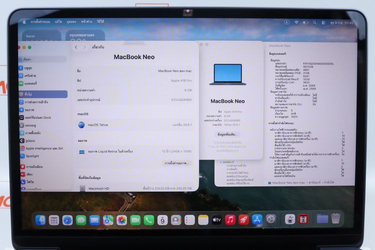 MacBook Neo 8.256GB รอบชาร์จ 5 ประกัน 05.2027  รูปที่ 2