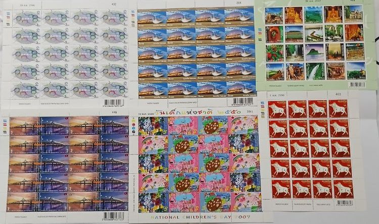 ไทย แสตมป์สะสมไม่ผ่านการใช้งาน ขายเหมาราคาหน้าดวงแผ่นละ 60 บาท จำนวน 6 แผ่น ราคา 360 บาท ค่าจัดส่งฟรี