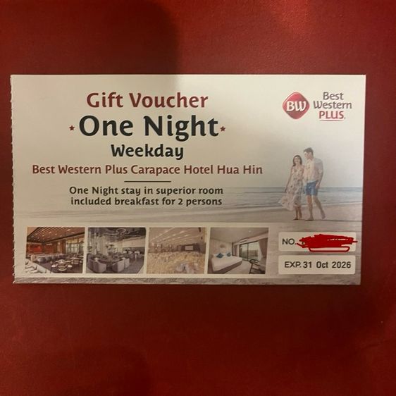 Gift Voucher โรงแรม หัวหิน Best Western Plus Carapace Hotel Hua Hin