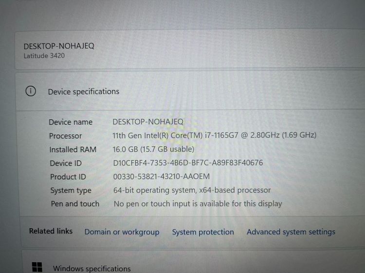 dell latitude 3420 I7 Gen 11 Ram 16 M.2 สภาพสวย ใช้งานดี  ราคาถูกใจ รูปที่ 9