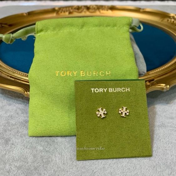 ต่างหู Tory burch Small Logo Stud Earringsของแท้ รูปที่ 3