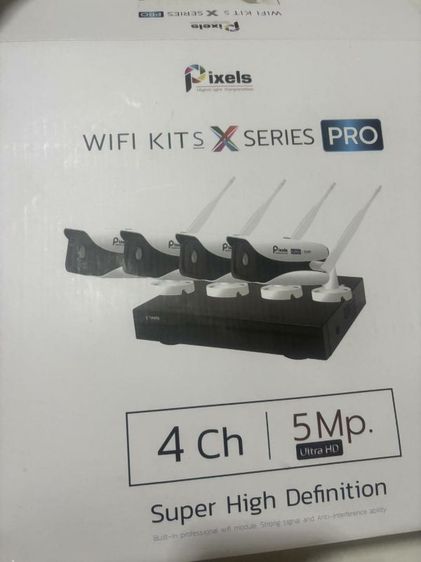 ชุดกล้องวงจรปิดไร้สาย Pixels WiFi Kits X Series Pro รุ่น 4 ช่องสัญญาณ (4 Ch) ความละเอียด 5 ล้านพิกเซล (5 Mp)