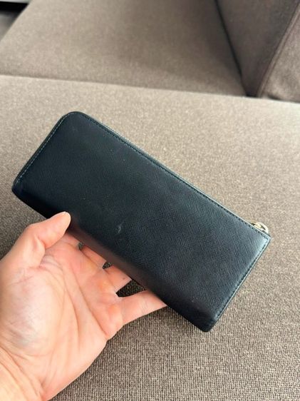PRADA Long Wallet L-shaped Zipper Saffiano Leather Black 1M1183 Used รูปที่ 5