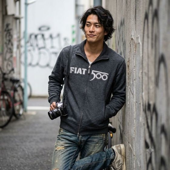 อื่นๆ เสื้อแจ็คเก็ต | เสื้อคลุม L เทา แขนยาว เสื้อแจ็คเก็ตซิปหน้า FIAT 500 by RITES