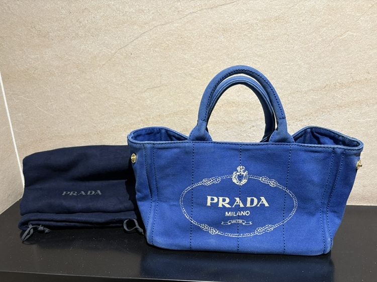 PRADA Canapa Demin tote รูปที่ 5
