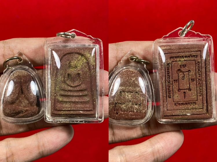 👍🏻ร้านดีเยี่ยม ปล่อยเช่าบูชาคู่สององค์ พระผงญาณวิลาศ พิมพ์ใหญ่ (เนื้อว่านสบู่เลือด) หลวงพ่อแดง วัดเขาบันไดอิฐ เพชรบุรี  พร้อมเลี่ยม