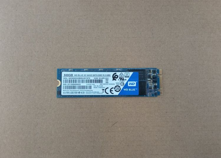ที่เก็บข้อมูลและเมมโมรี่การ์ด SSD M.2 SATA 500.GB (5Y) WD Blue 3D NAN (WDS500G2B0B)