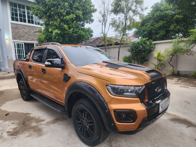 Ford Ranger 2020 2.0 Bi-Turbo Hi-Rider Wildtrak Pickup ดีเซล ส้ม รูปที่ 2
