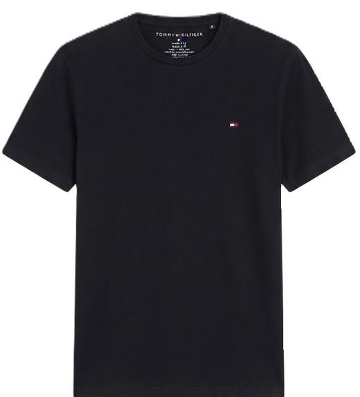 เสื้อทีเชิ้ต EU 41.5 ดำ แขนสั้น Tommy Hilfiger Core Flag Crew Neck Tee