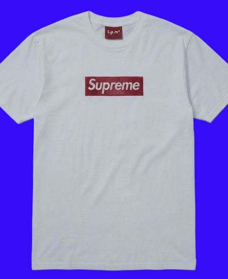 Supreme LA classic solid red Box Logo Tee in White                                                                              