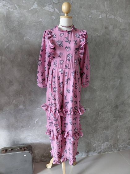 อื่นๆ เดรส | จั๊มสูท M แขนยาว ชุดเสื้อกางเกง ลายหวานชมพู