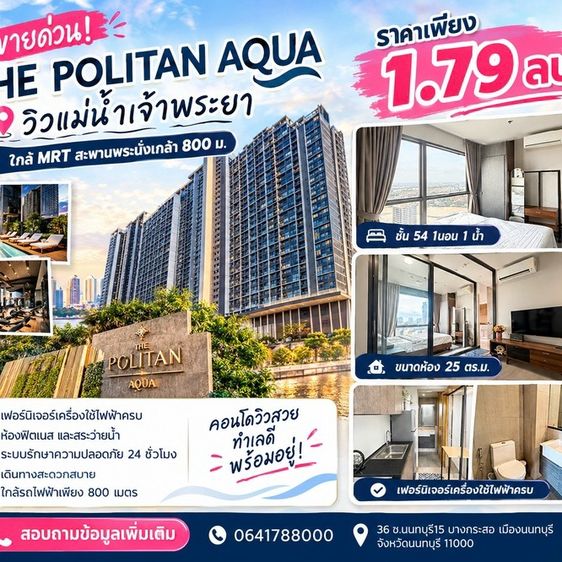 อื่นๆ ไม่อนุญาต ตกแต่งครบ 2020 ใช่ ขายคอนโดThe politan oqua รูปที่ 4