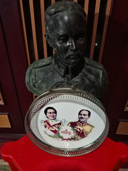 รับประกันแท้..ถาดเจริญรัชกาลที่ 5สภาพสุดเยี่ยมเก่าโบราณ รูปที่ 4