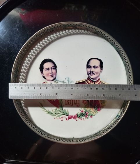 รับประกันแท้..ถาดเจริญรัชกาลที่ 5สภาพสุดเยี่ยมเก่าโบราณ รูปที่ 7