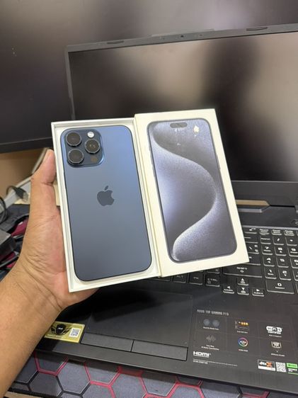 256 GB iPhone 15 Pro Max 256GB Blue Titanium จอแท้ลื่น กล้องสวย สแกนหน้าปกติ สอบถามเพิ่มเติมได้