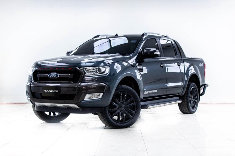 Ford Ranger 2018 3.2 Wildtrak 4WD Pickup ดีเซล ไม่ติดแก๊ส เกียร์อัตโนมัติ เทา