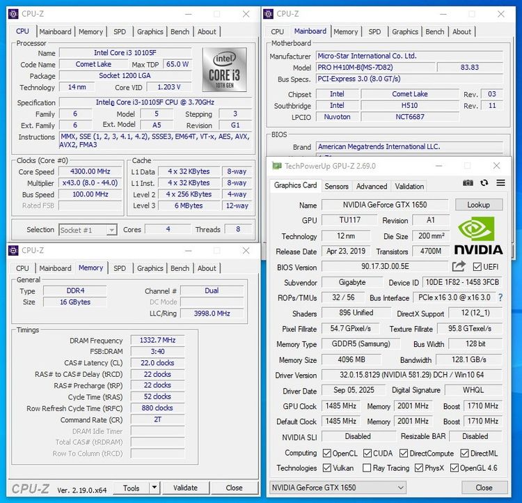 คอมพิวเตอร์PCประกอบพร้อมใช้ SET I3 10105F + RAM 16G + GTX 1650 4G + NVMe 250G รูปที่ 8