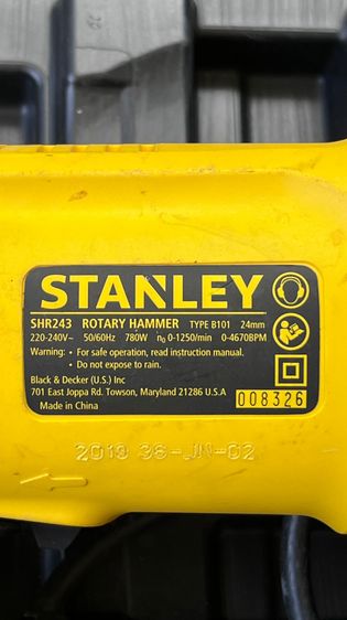 อุปกรณ์เครื่องมือช่าง สว่านโรตารี STANLEY 780W (3 ระบบ)พร้อมอุปกรณ์เสริมชุดใหญ่