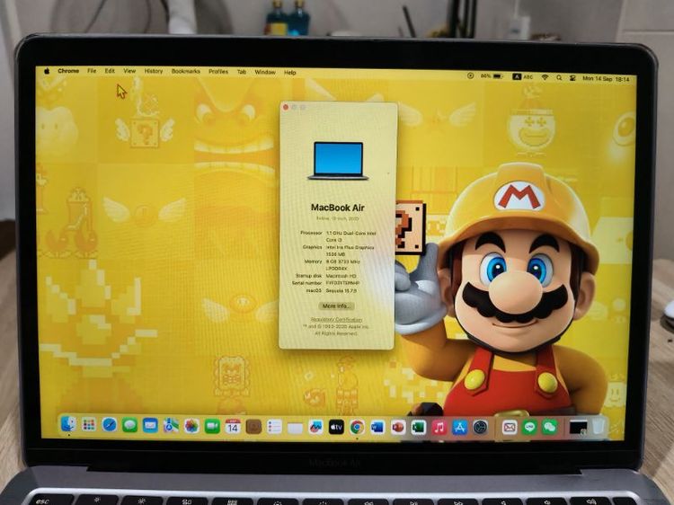 MacBook Air 13 นิ้ว ปี 2020 ชิป Intel Core i3 มือ2  พร้อมเคสใส เม้าท์ ที่ชาร์จเทียบเท่า รูปที่ 2