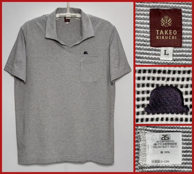 ⚠️เหมือนใหม่‼️เสื้อโปโล TAKEO KIKUCHI ของแท้ รุ่นราคาแพง MADE IN JAPAN