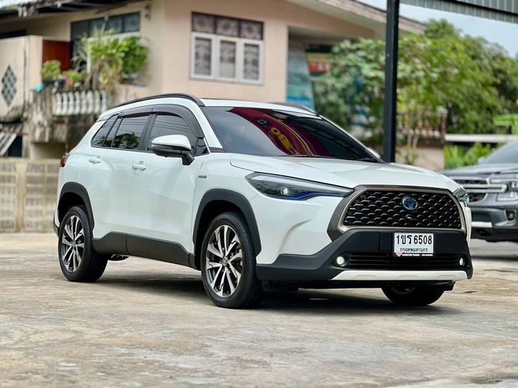 Toyota Corolla Cross 2021 1.8 Hybrid Premium Safety Utility-car ไฮบริด ไม่ติดแก๊ส เกียร์อัตโนมัติ ขาว