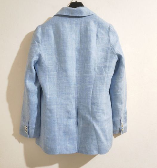 เสื้อเบลเซอร์ผ้าลินินสีฟ้าอ่อน รูปที่ 10