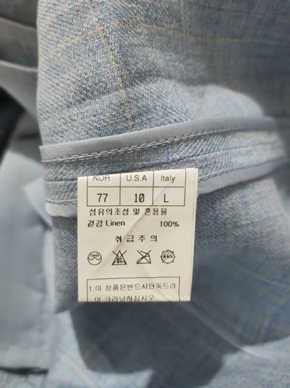เสื้อเบลเซอร์ผ้าลินินสีฟ้าอ่อน รูปที่ 12