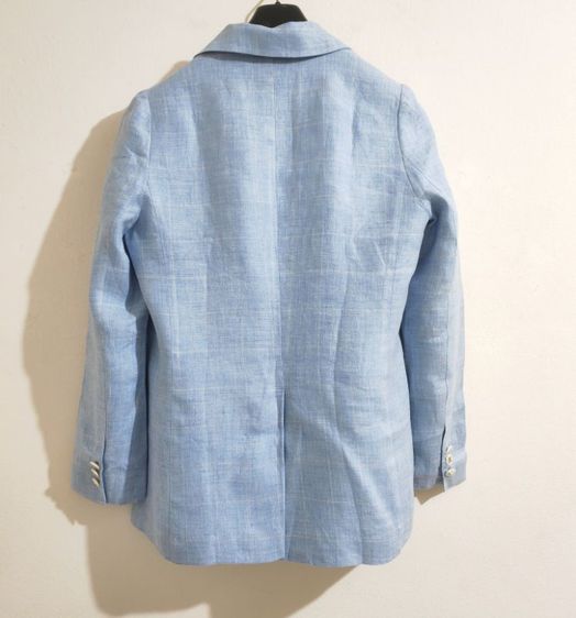 เสื้อเบลเซอร์ผ้าลินินสีฟ้าอ่อน รูปที่ 6