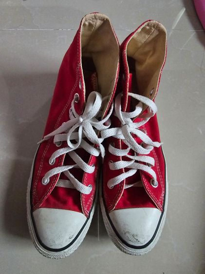 รองเท้าผ้าใบ UK 5.5 | EU 38 2/3 | US 7 แดง รองเท้า Converse หุ้มข้อ ผ้าแคนวาส