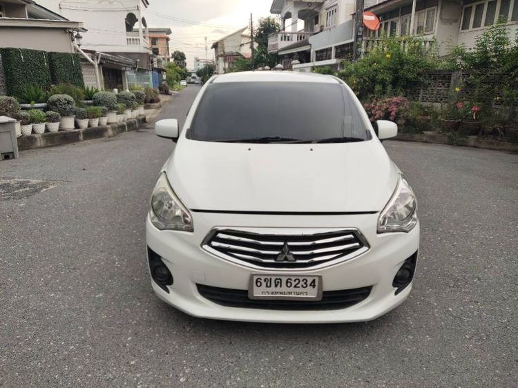 Mitsubishi Attrage 2014 1.2 GLX Sedan เบนซิน ไม่ติดแก๊ส เกียร์อัตโนมัติ ขาว
