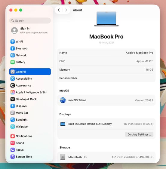 MacBook Pro 16-inch M1Pro Ram16GB SSD512GB SpaceGray รูปที่ 12
