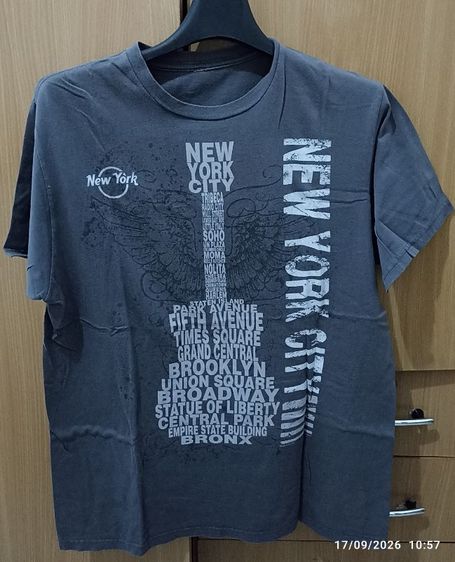 ขายเสื้อยืดคอกลมสีเทามือสองจากอเมริกา (ไม่ใช่ผลิตในอเมริกา)