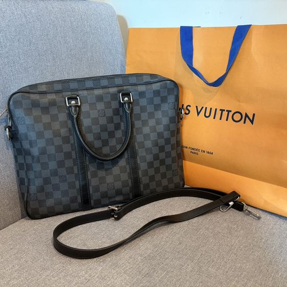 กระเป๋า Louis Vuitton Portdocuman VoyageBag Men Black Damier Graphite Used