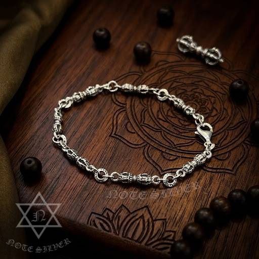 สร้อยข้อมือวัชระเงินแท้ Sterling Silver 925 -Note Silver -Central rama 3