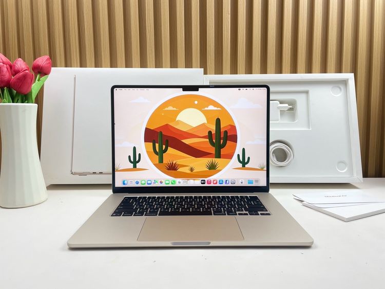 Apple แมค โอเอส 16 กิกะไบต์ อื่นๆ ไม่ใช่ MacBook Air 15-inch M4 2025 Ram16GB SSD256GB Starlight