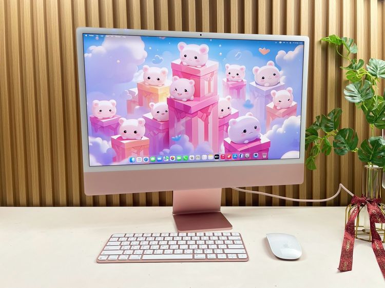 iMac 24-inch M1 2021 Ram8GB SSD256GB Pink CPU-8 Core , GPU-7 Core 2Ports  รูปที่ 3