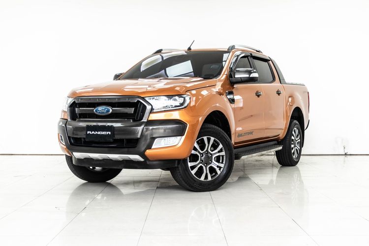 Ford Ranger 2017 2.2 Hi-Rider Wildtrak Pickup ดีเซล ไม่ติดแก๊ส เกียร์อัตโนมัติ ส้ม