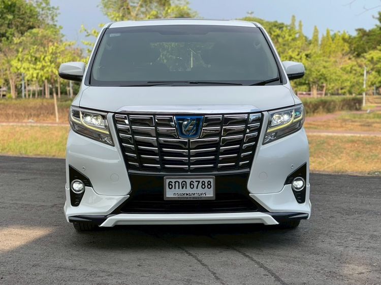Toyota Alphard 2017 2.5 Hybrid E-Four 4WD Van ปลั๊กอินไฮบริด (PHEV) ไม่ติดแก๊ส เกียร์อัตโนมัติ ขาว