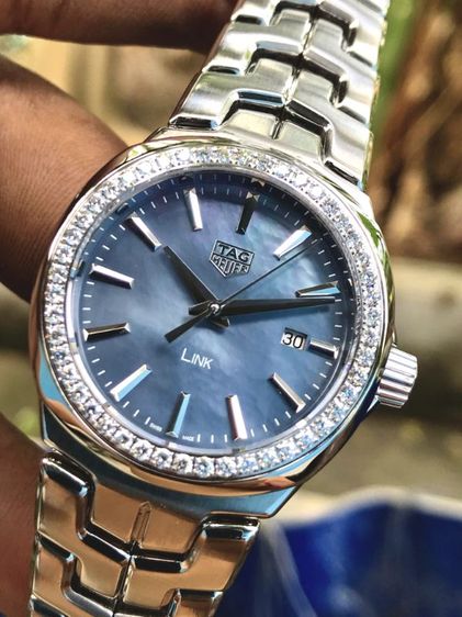 ฟ้า TAG Heuer New Link  Diamond Blue Mother of pearl WBC1315(32mm.)🇨🇭🇨🇭