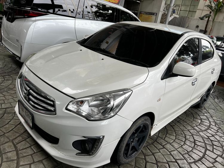 Mitsubishi Attrage 2014 1.2 GLX Sedan เบนซิน ไม่ติดแก๊ส เกียร์อัตโนมัติ ขาว