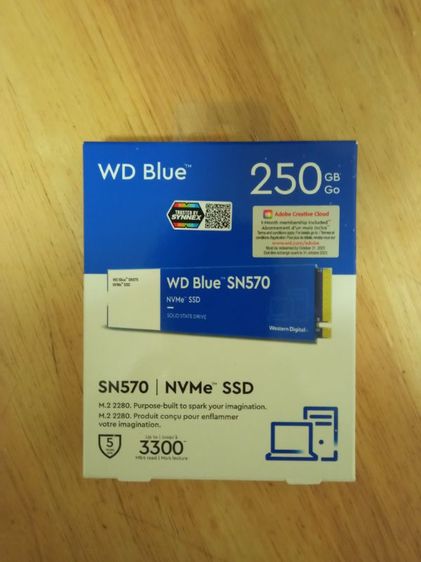 SSD M.2 PCIe 250.GB (5Y) WD Blue SN570 (WDS250G3B0C-NVME) ประกันหมด 11 กรกฎาคม 2570