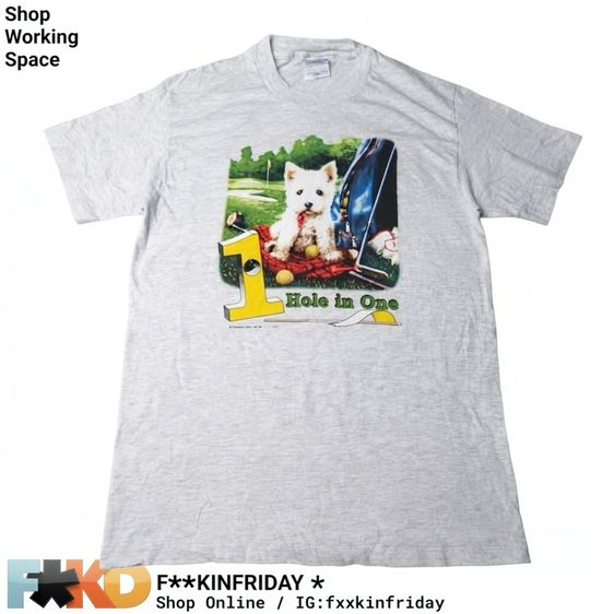 เสื้อยืด Vintage DOG 90s by Hanes Size M made in USA
