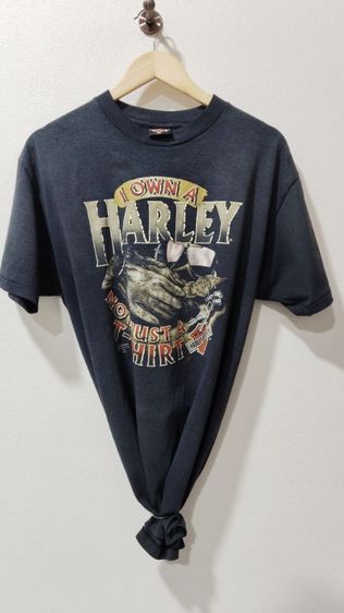 เสื้อ HARLEY 3D EmBLEM 1991สกรีนหน้าเดียวลายถุงมือ