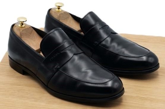 Prada Men’s Antiqued Leather Penny Loafer Nero Black