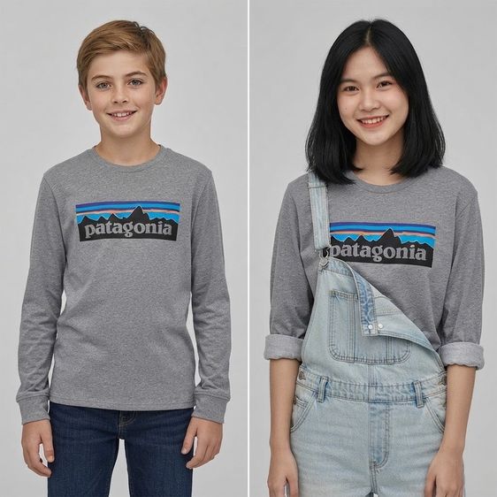 อื่นๆ อื่นๆ ไม่ระบุ เสื้อแขนยาวเด็ก Patagonia Organic Cotton (Size L/12) สีเทา สาวๆ ตัวเล็กใส่ได้  ของแท้ 💯